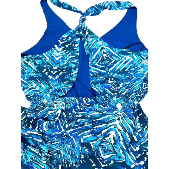 Forever 21 Sleeveless Racerback High Low Maxi Dress Size Large Blue Green NWT - Picture 3 of 10